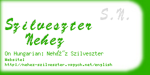 szilveszter nehez business card